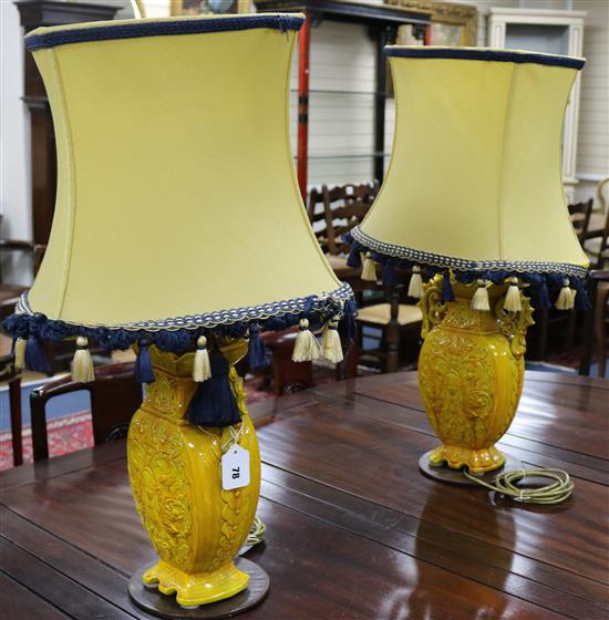 A pair of W & CO ceramic table lamps